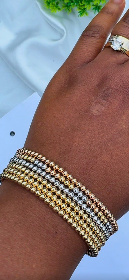 Defax 18K Real Gold Ball Bangles