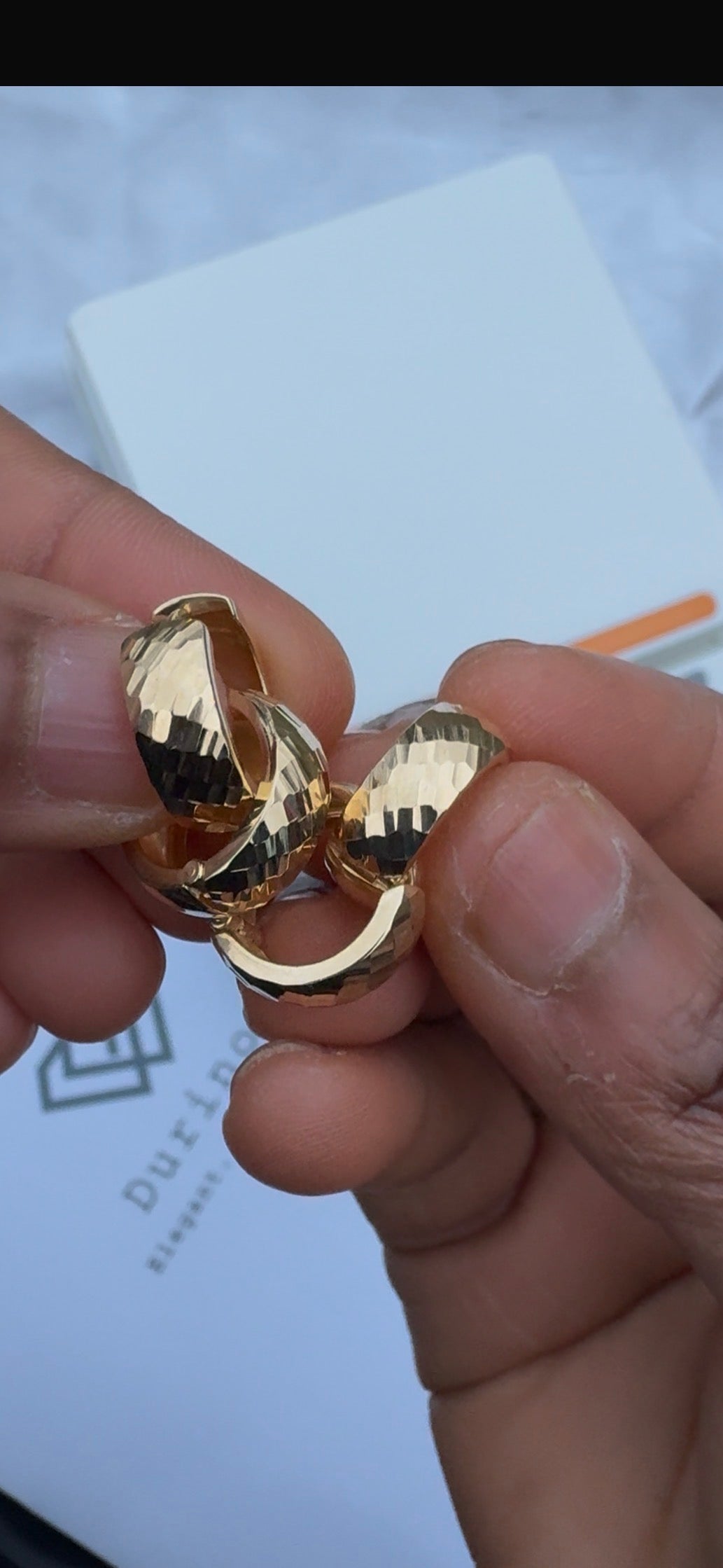Diigadd 18ct Solid Gold Hoop Earrings