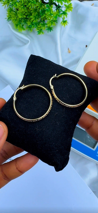 Deger 18 Karat Solid Gold Medium Hoop Earrings (3cm | 30mm)