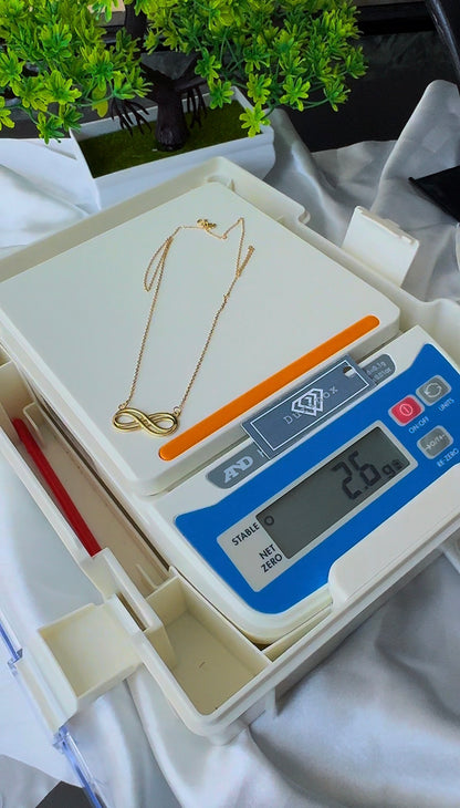 Deglag 18ct Solid Gold Infinity Instant Chain Necklace