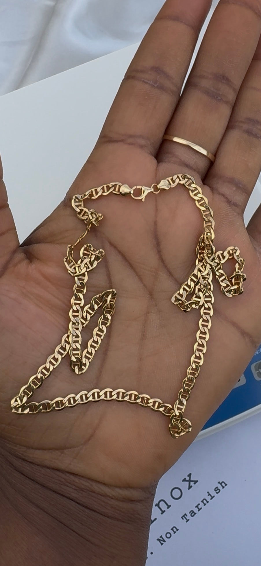 Deegad 18 Karat Real Gold Cuban Link Chain Necklace 18 Inches