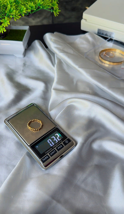 18ct Real Gold Stretchable Ball Rings | Shiny (Extra)