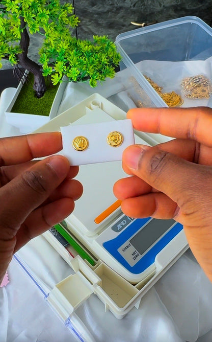 18 Karat Solid Gold Screw Stud Earrings
