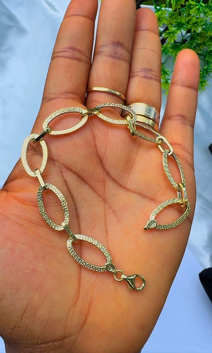 18K Solid Gold Chunky Bracelet | 7.5 Inches | 3.4g (Extra)