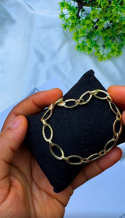 18K Solid Gold Chunky Link Bracelet | 3.61g | 7.5 Inches