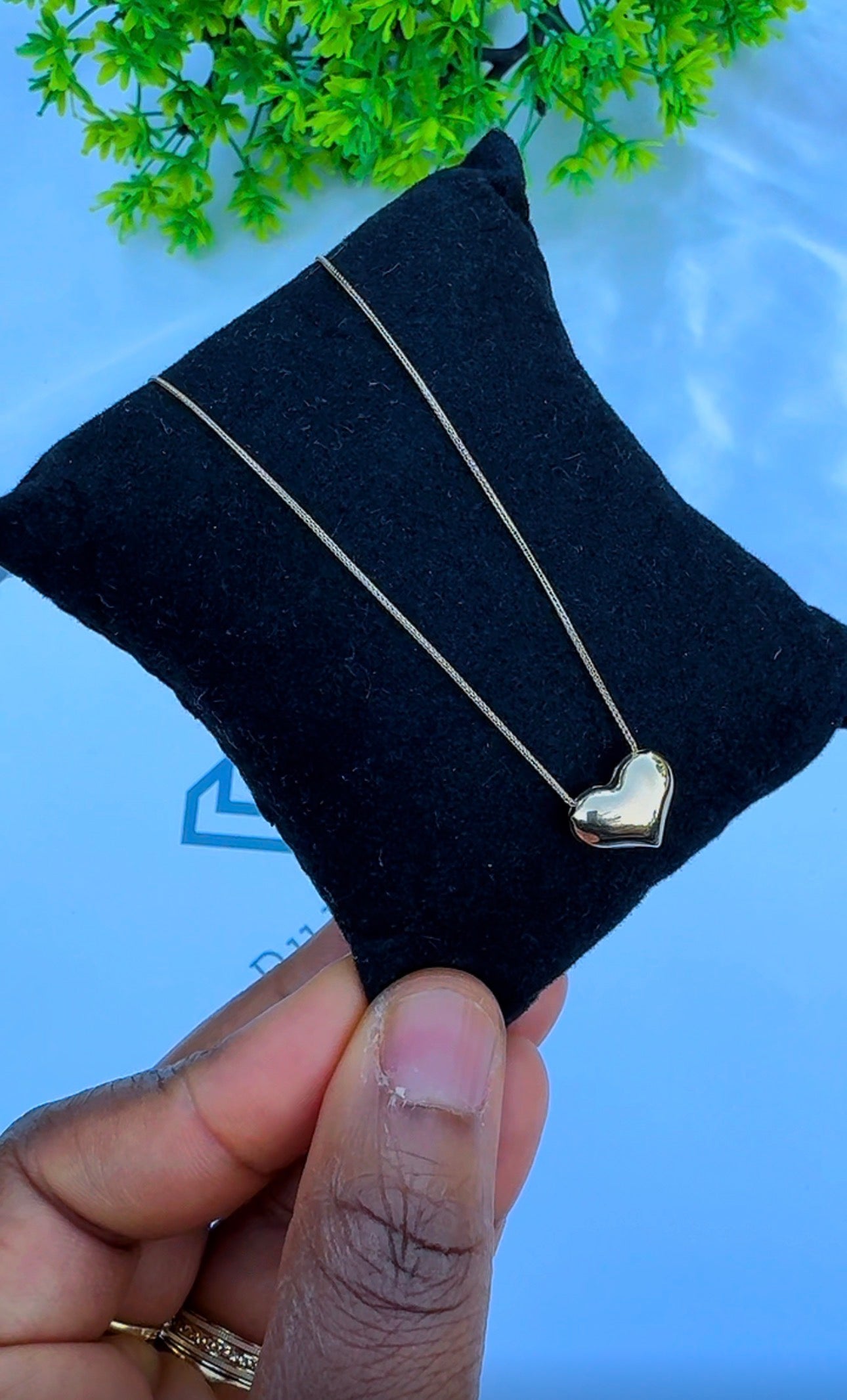 18K Solid Gold Dainty Heart Chain Necklace | Super Lightweight | 18 Inches | 1.2g