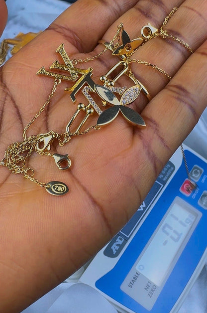 Diigaf 18K Pure Gold Inscribed Bracelets