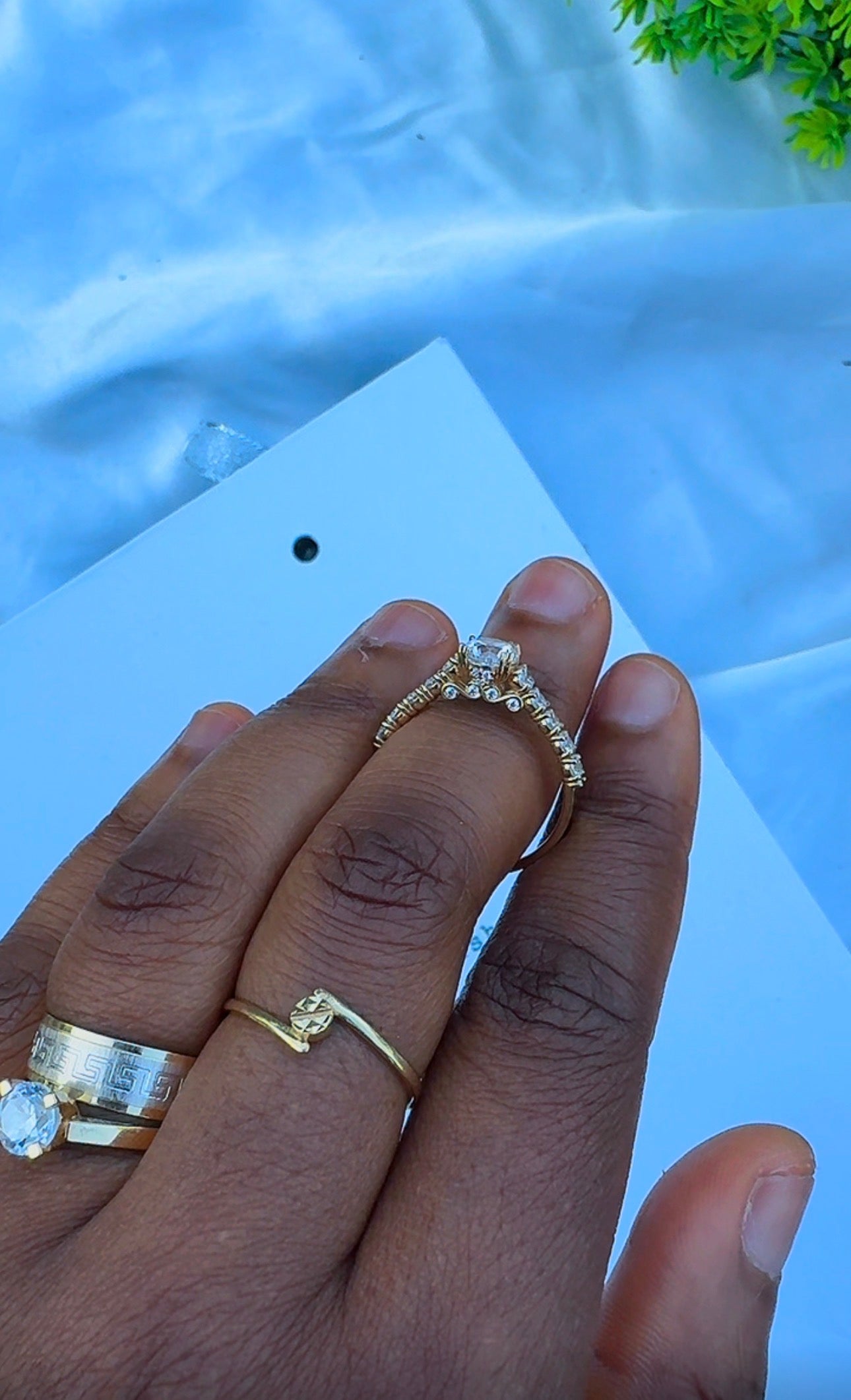 18K Solid Gold Engagement Ring For Women | Size 9 | 3.2g