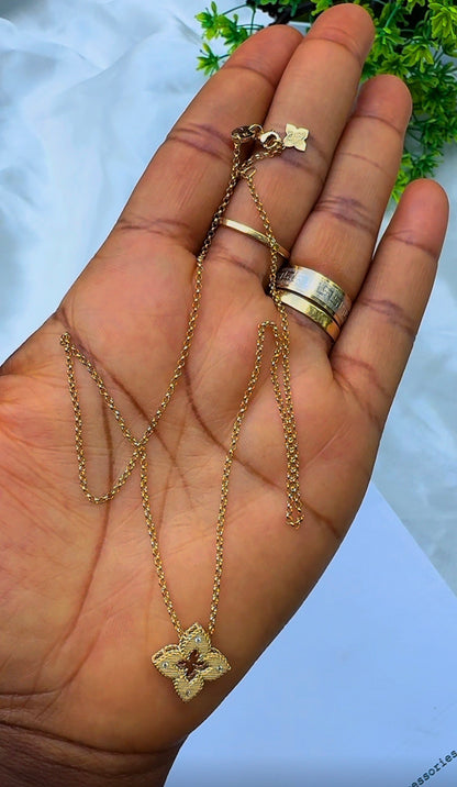 18K Solid Gold Star Instant Chain Necklace – 3.6g | 18 Inches