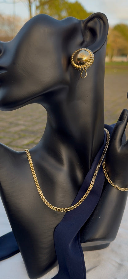 Deegad 18 Karat Real Gold Cuban Link Chain Necklace 18 Inches