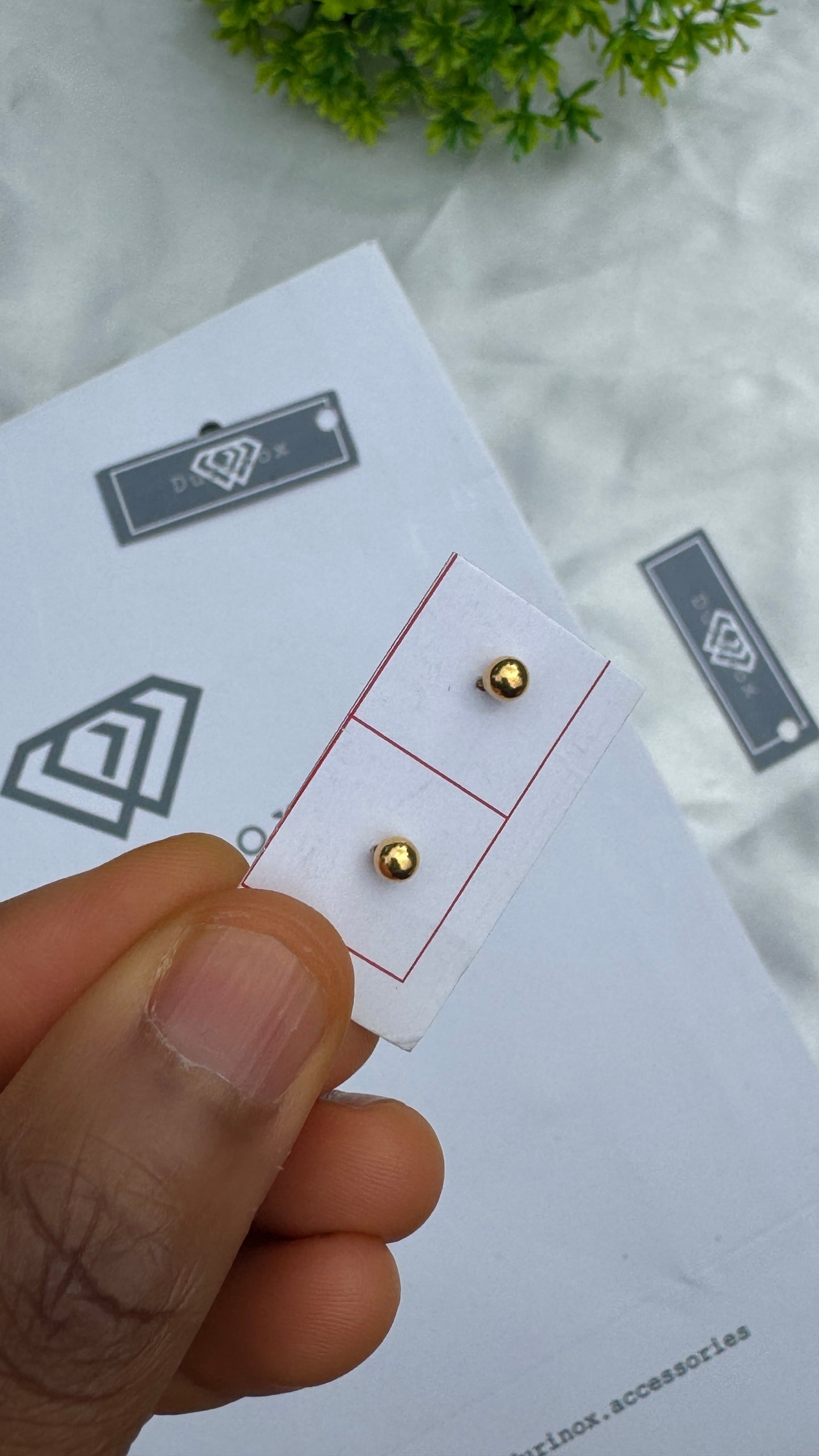 Dugad 22ct | 22 Karat Real Gold Nose Stud Pin Ring With Flat Back Screw Stud | 6mm