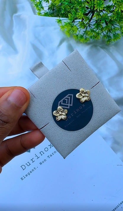 18K Solid Gold Textured Stud Earrings – Floral, Greek Key Clover & Bow Statement Stud Earrings (Pick Your Style) | 1.5 - 2.0g