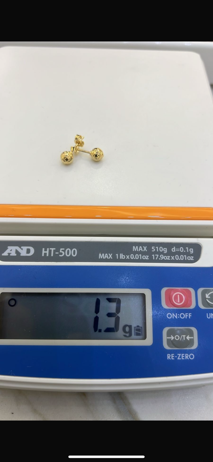 Dufag 18 Karat Pure Gold Ball Stud Earrings