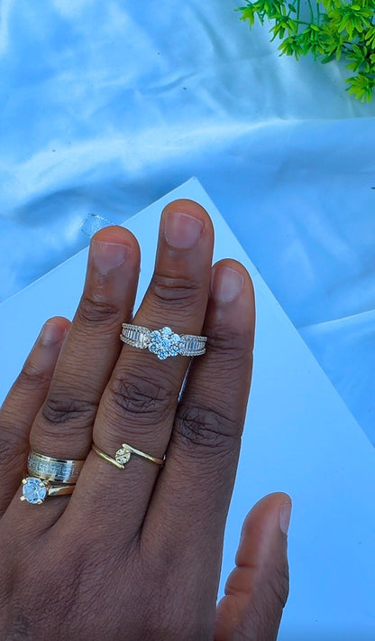 18K Solid Gold Engagement Ring For Women | Size 10 | 3.2g & 3.3g