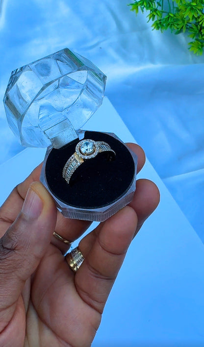 18K Solid Gold Engagement Ring For Women | Size 10 | 3.2g & 3.3g