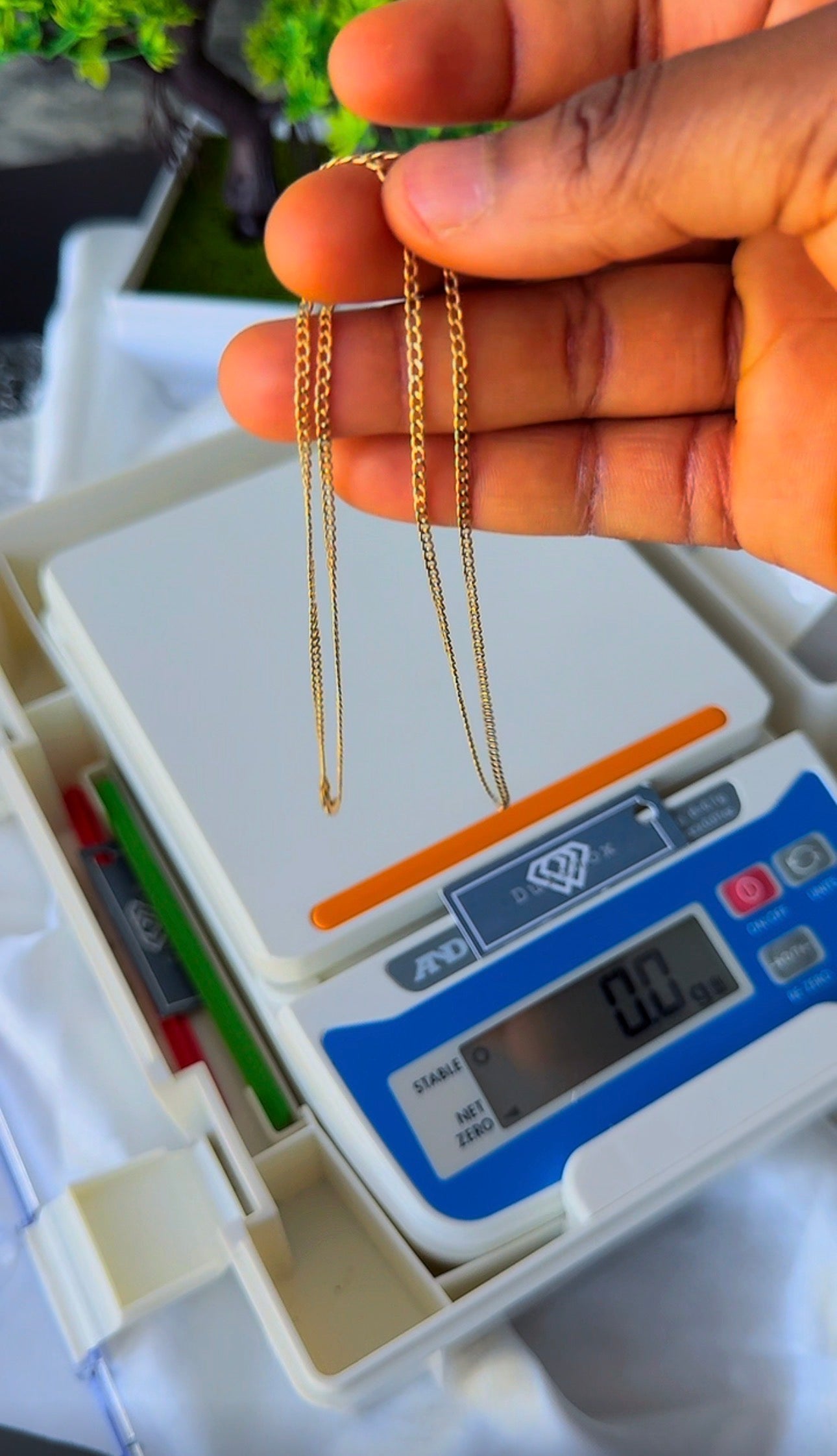 18 Karat Real Gold Tiny Cuban Chain Necklace 22 Inches