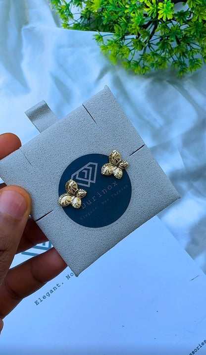 18K Solid Gold Textured Stud Earrings – Floral, Greek Key Clover & Bow Statement Stud Earrings (Pick Your Style) | 1.5 - 2.0g