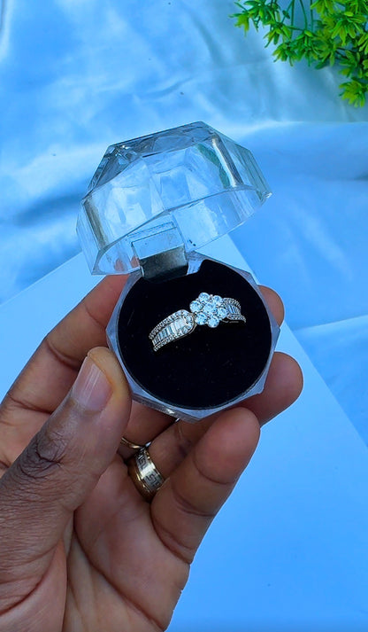 18K Solid Gold Engagement Ring For Women | Size 10 | 3.2g & 3.3g