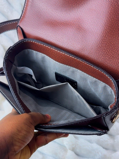 Women's Brown Monogram Pattern Bag  | LARYZ Everyday 050 | Small