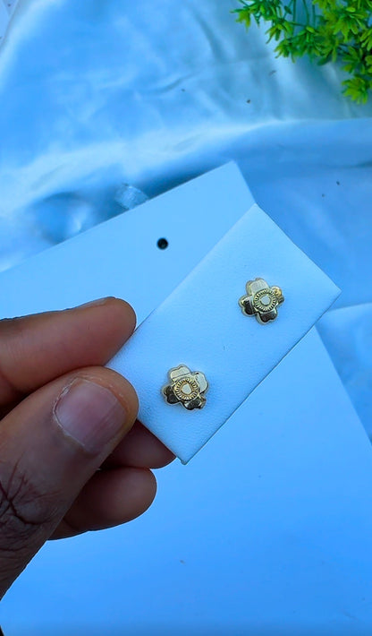 18 Karat Solid Gold Screw Stud Earrings