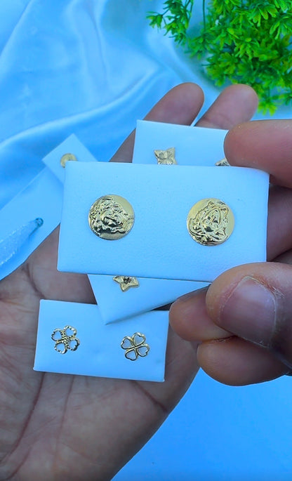 18 Karat Solid Gold Screw Stud Earrings