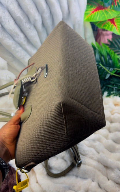 Olive Green Textured Fabric Tote Bag {Big} | LARYZ Everyday 012 | Big