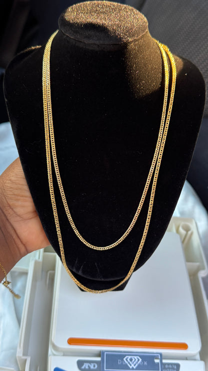 Degab 18 Karat Pure Italian Gold Cuban Chain Necklace