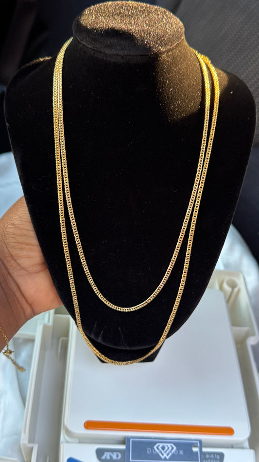 Degab 18 Karat Pure Italian Gold Cuban Chain Necklace