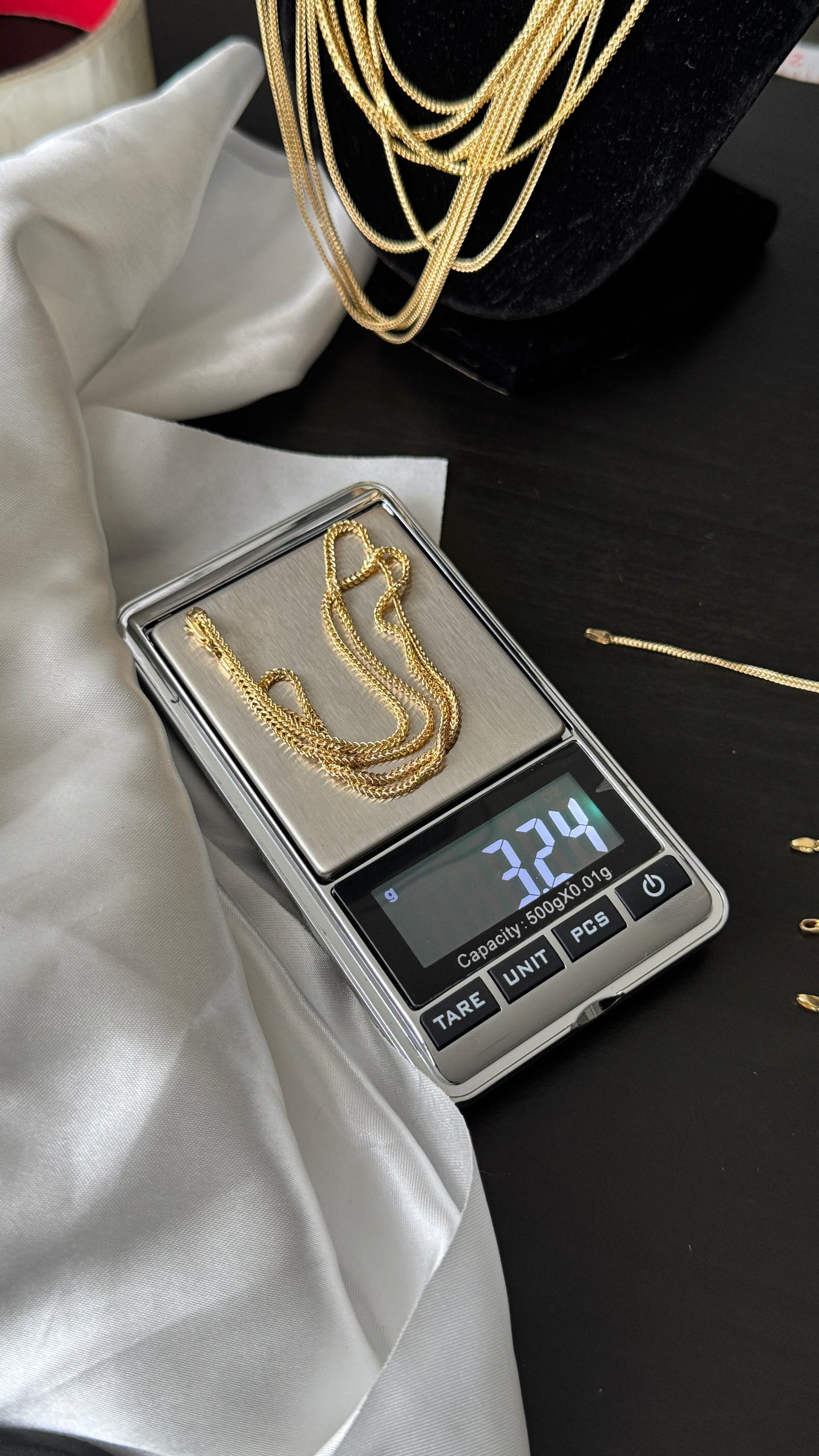 18K Solid Gold Franco Chain Necklace  | 18” - 24”