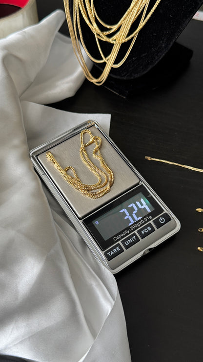 18K Solid Gold Franco Chain Necklace  | 18” - 24”