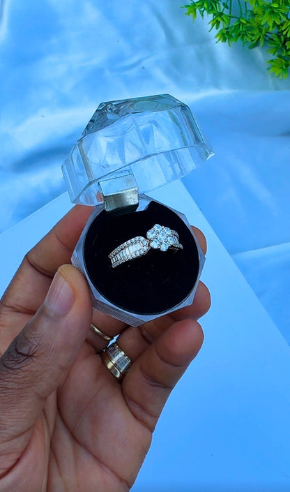 18K Solid Gold Engagement Ring For Women | Size 10 | 3.2g & 3.3g