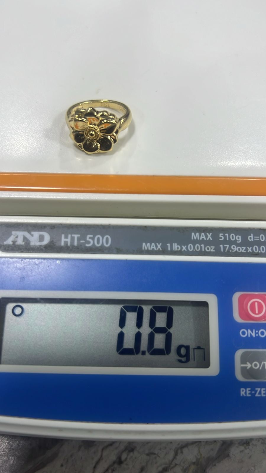 18ct Real Gold Chunky (Flower) Fashion Ring | Size 7