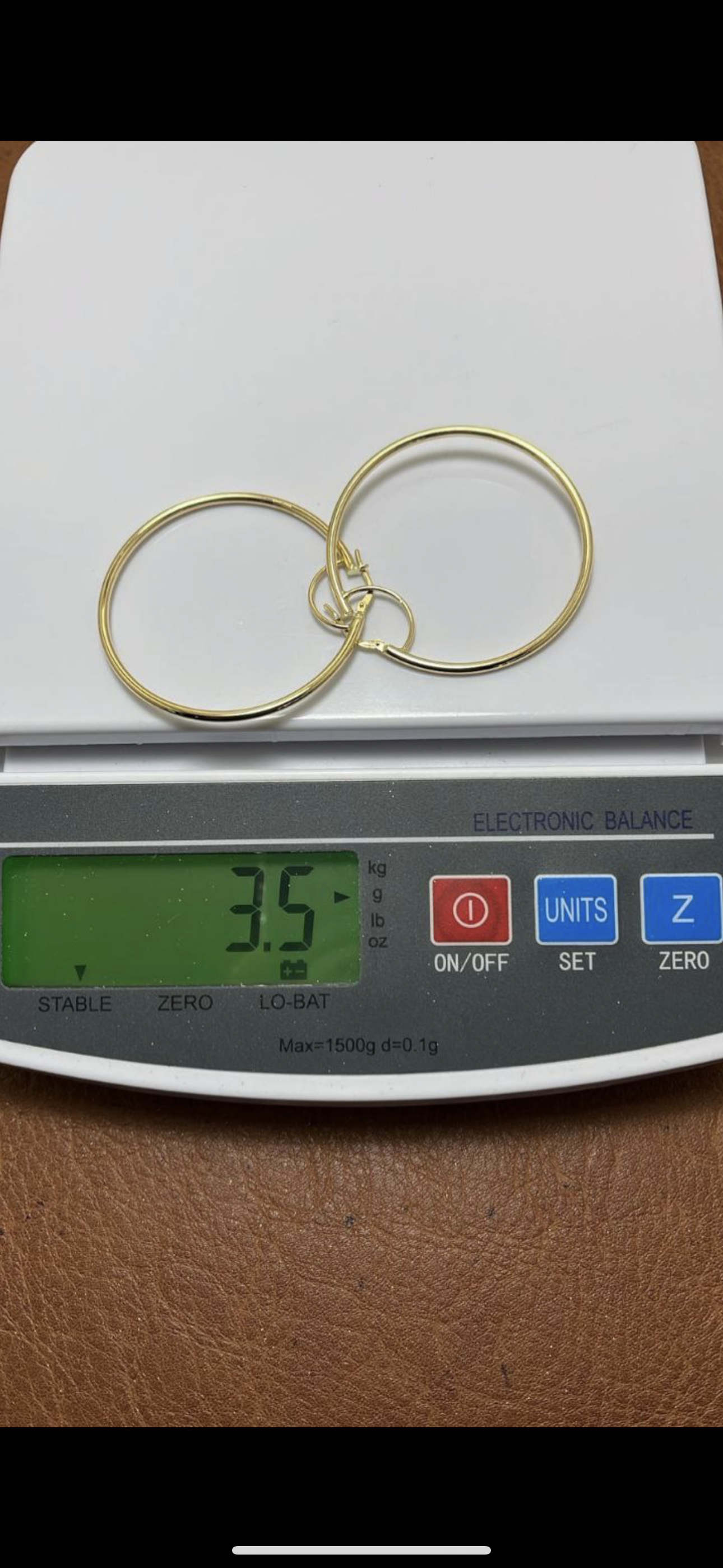 Defan 18ct Solid Gold Hoop Earrings
