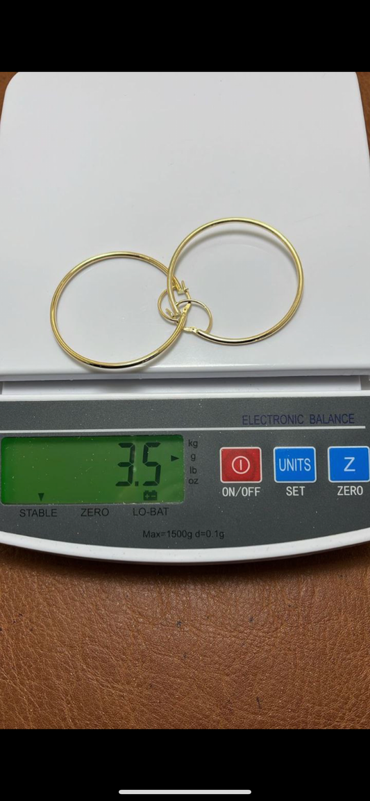 Defan 18ct Solid Gold Hoop Earrings