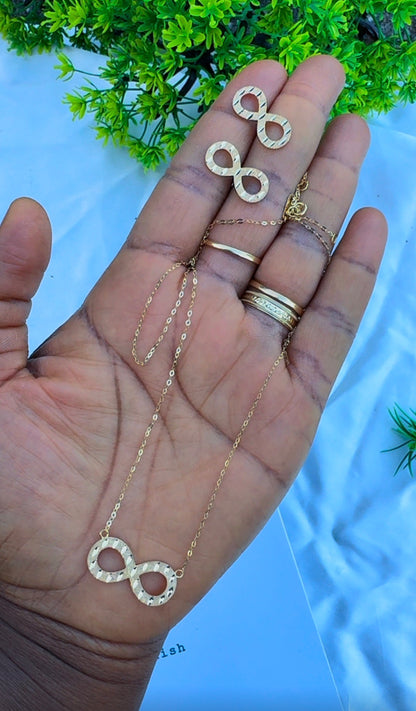 18K Solid Gold Infinity Instant Chain Necklace - 2.0g | 18 Inches