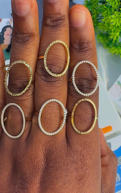 Deggam 18ct Solid Gold Women Fashion Rings