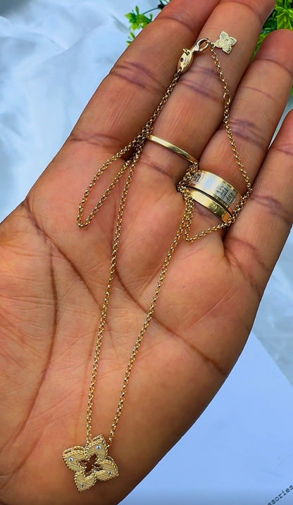 18K Solid Gold Star Instant Chain Necklace – 3.6g | 18 Inches
