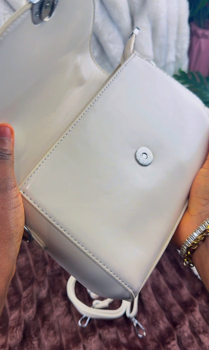 White Structured Women's Handbag | LARYZ Everyday - 019 | Small-Medium