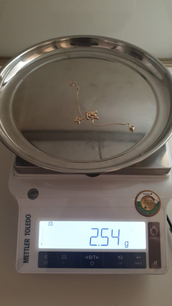 Diigaf 18K Pure Gold Inscribed Bracelets