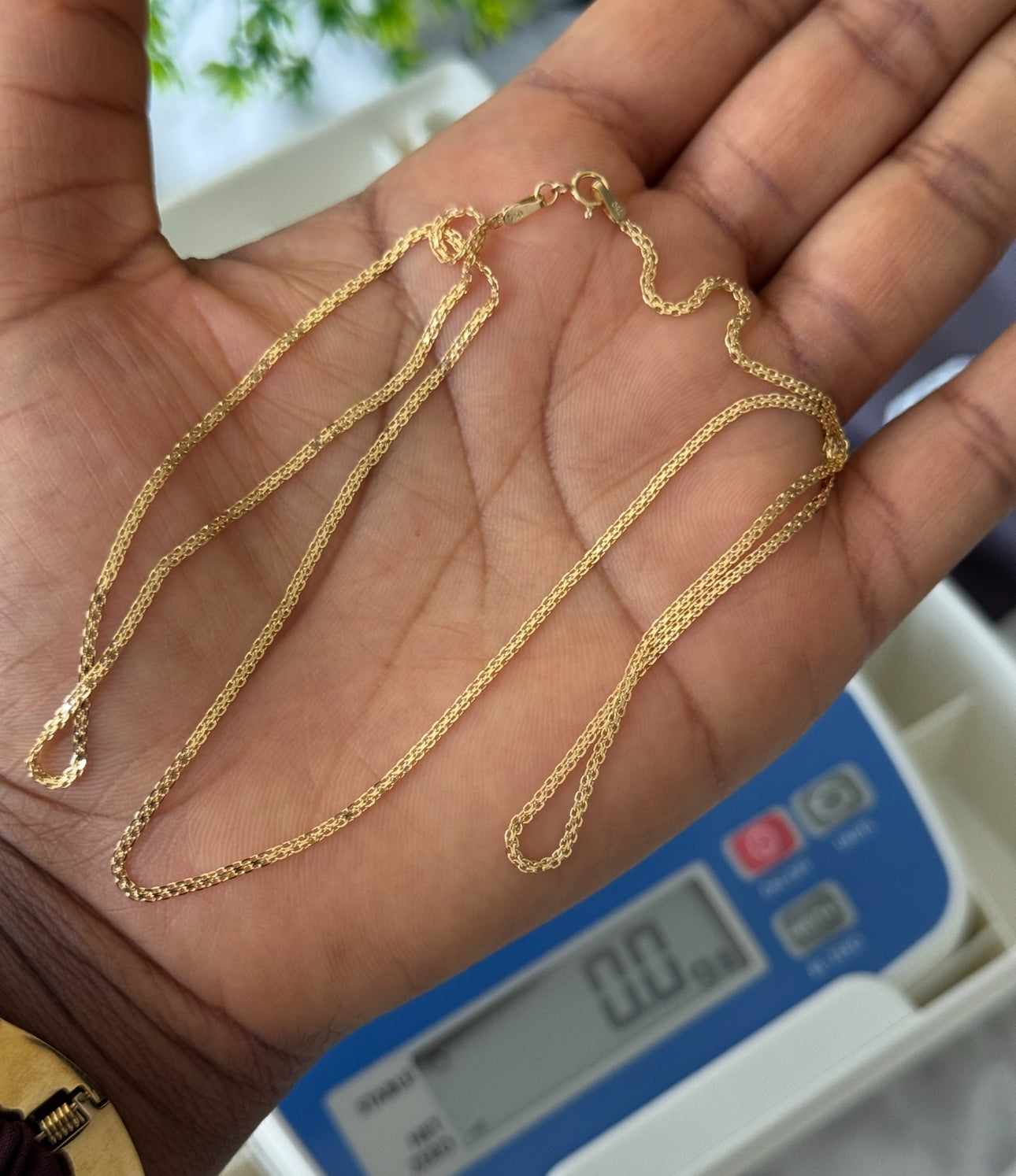 Deglag 18ct Solid Gold Carpet Chain Necklace 18 Inches