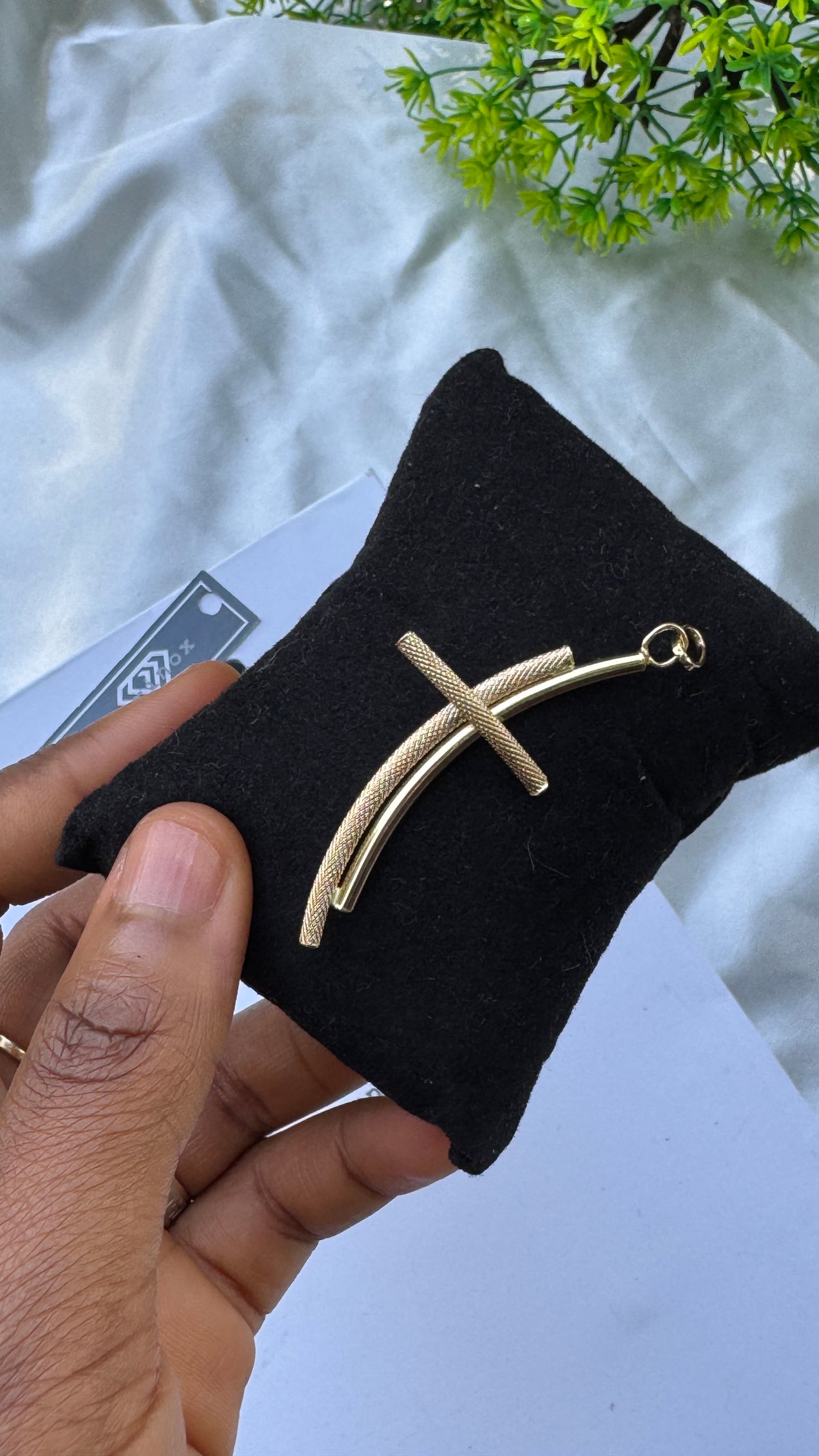 18K Solid Gold Textured Cross Pendants | 1.7g & 1.8g
