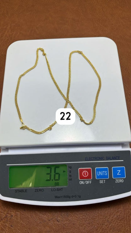 Degab 18 Karat Pure Italian Gold Cuban Chain Necklace