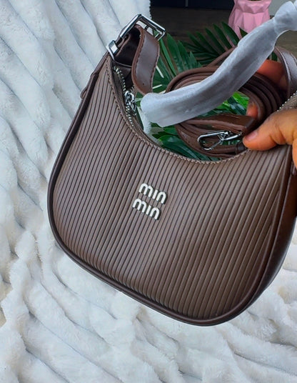 MM Fabric Textured Brown Shoulder Handbag for Women | LARYZ Everyday -031