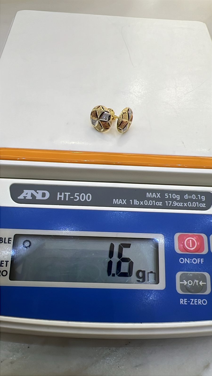 Degems 18ct Real Gold Pin Stud Earrings