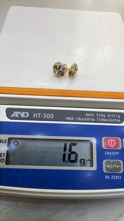 Degems 18ct Real Gold Pin Stud Earrings