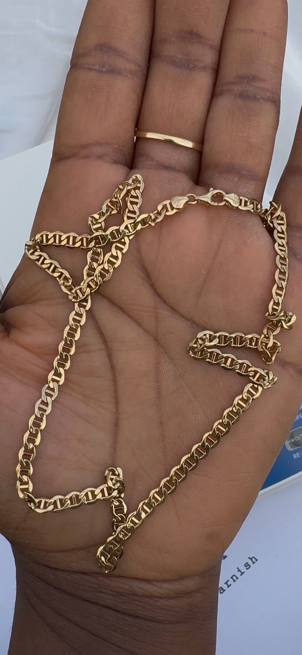 Deegad 18 Karat Real Gold Cuban Link Chain Necklace 18 Inches