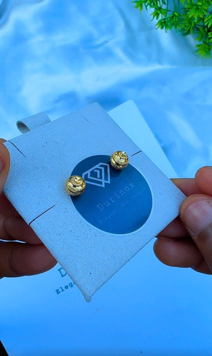 21 Karat Solid Gold Ball Stud Earrings | 1.8g & 2.0g | 3 Different Designs