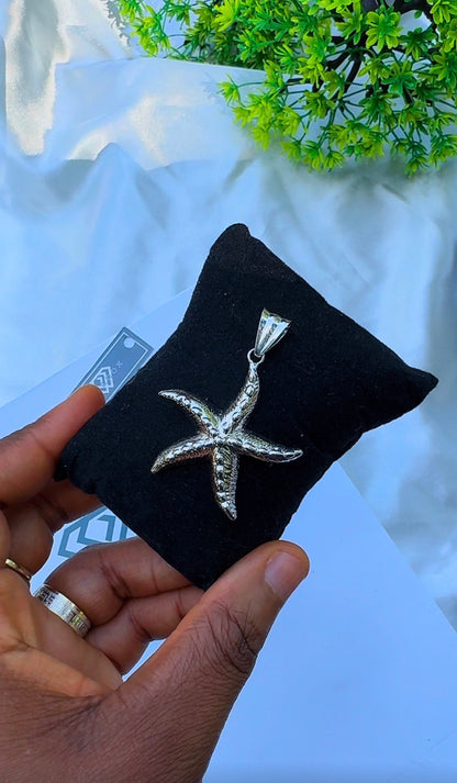 18K Solid White Gold Star Pendant - 2.5g (Extra)