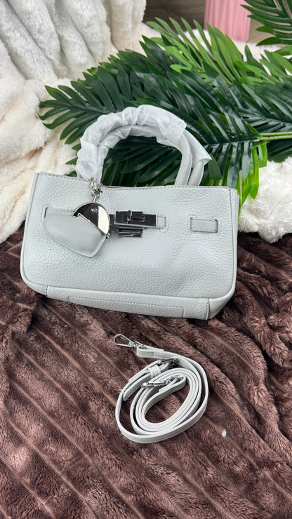 Women’s Light Grey Mini Kelly-Style Top-Handle Bag | LARYZ Everyday 045 | Small-Medium