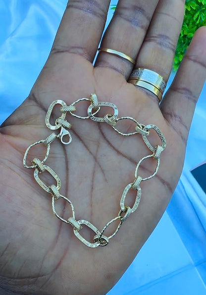 18 Karat Solid Gold Quad Chunky Bracelet 7.5 Inches (2.9g) | Medium